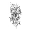 Midlertidig vandtæt tatovering 9,6 x 19 cm delikat blomstermønster kvindekropsdekoration selvklæbende tatovering på huden elegant design 1
