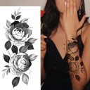 Midlertidig vandtæt tatovering 9,6 x 19 cm delikat blomstermønster kvindekropsdekoration selvklæbende tatovering på huden elegant design 2