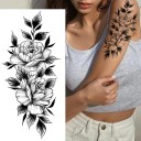 Midlertidig vandtæt tatovering 9,6 x 19 cm delikat blomstermønster kvindekropsdekoration selvklæbende tatovering på huden elegant design 2