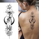 Midlertidig vandtæt tatovering 9,6 x 19 cm delikat blomstermønster kvindekropsdekoration selvklæbende tatovering på huden elegant design 2