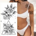 Midlertidig vandtæt tatovering 9,6 x 19 cm delikat blomstermønster kvindekropsdekoration selvklæbende tatovering på huden elegant design 2