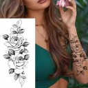 Midlertidig vandtæt tatovering 9,6 x 19 cm delikat blomstermønster kvindekropsdekoration selvklæbende tatovering på huden elegant design 2