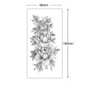 Midlertidig vandtæt tatovering 9,6 x 19 cm Delikat blomstermønster Romantisk tatoveringsklistermærke Elegant kropsdekoration Nem påføring 2