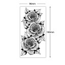 Midlertidig vandtæt tatovering 9,6 x 19 cm Delikat blomstermønster Romantisk tatoveringsklistermærke Elegant kropsdekoration Nem påføring 2