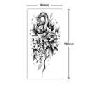 Midlertidig vandtæt tatovering 9,6 x 19 cm Delikat blomstermønster Romantisk tatoveringsklistermærke Elegant kropsdekoration Nem påføring 2