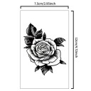 Midlertidig vandtæt tatovering rose 12 x 7,5 cm delikat romantisk kropstatovering falsk tatovering med blomstermotiv holdbar midlertidig tatovering i 15 dage 2