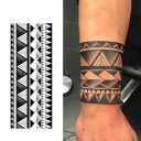 Midlertidig vandtæt tatoveringsarmbånd med geometriske former 18 x 8 cm falsk kropstatovering stilfuld håndledstatovering holdbar midlertidig tatovering i 15 dage 2