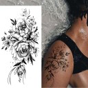 Midlertidigt vandtæt tatovering 9,6 x 19 cm Fin blomstermønster Dame kropspynt Selvklæbende tatovering på huden 2