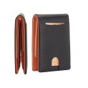 Miesten lompakko 11 x 8 cm PU-nahkaa, jossa etutasku korttitaskulle Kompakti miesten korttilompakko Tyylikäs pieni lompakko miehille 5