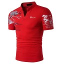 Miesten lyhythihainen polo Puhdas väri KING-printillä rinnassa Kaulus Polyesteri Klassinen leikkaus 5