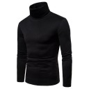 Miesten pitkähihainen neule korkealla kauluksella Slim fit Yksivärinen neule Tyylikäs muotiasuste Syksyyn ja talveen Polyesteri 2