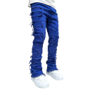 Miesten repaleiset yksiväriset farkut taskuilla, farkkukangas, moderni tyyli päivittäiseen käyttöön 9