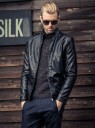 Miesten ylellinen biker-takki - Musta 3