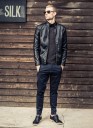 Miesten ylellinen biker-takki - Musta 6