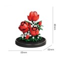 Mikro construcție buchet floral 85 x 85 x 85 mm 150 buc Rădăcină în ghiveci Model creativ de plante Decorațiune interioară și cadou pentru copii 2