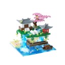 Mikro detaliată construcție Taohuatan 145 x 135 x 110 mm Peisaj chinezesc cu lumină LED Model creativ de lac Decorațiune mini culturală pentru copii 1