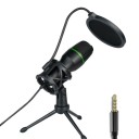 Mikrofon stacjonarny ze złączem jack 3,5 mm do komputera i laptopa Regulowany uchwyt Filtr szumów Bez sterownika Plug and play 1