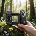 Mikroscope mobile 100x APEXEL avec lumière LED et UV Support pour téléphone 71–105 mm Filtre CPL Batterie USB-C Noir Pour l'exploration de la nature 5