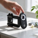 Mikroscopio per smartphone 100x APEXEL con luce LED e UV Supporto per telefono 71–105 mm Filtro CPL Batteria USB-C Nero Per esplorare la natura 2