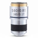Mikroskopobjektiv 60x Silber mit achromatischer Optik und Apertur 0,85 für biologisches Mikroskop und konjugierte Entfernung 185 mm 1