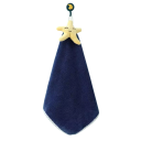 Mikrovezel handdoek voor kinderen met ophanglus 28 x 28 cm absorberend donkerblauw met sterrenmotief voor de badkamer voor baby's 1