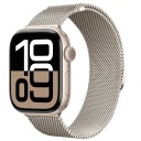 Milanolainen ranneke 42 mm Apple Watch Series 10 ja 11 varten Kovinen magneettiranneke portaattomalla pituuden säädöllä Tyylikäs 7