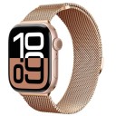 Milanolainen ranneke 42 mm Apple Watch Series 10 ja 11 varten Kovinen magneettiranneke portaattomalla pituuden säädöllä Tyylikäs 9