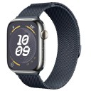 Milánský řemínek 42 mm 44 mm 45 mm 49 mm pro Apple Watch řady 1–9 SE SE2 Ultra Kovový magnetický pásek s plynulým nastavením délky Elegantní ocelové provedení 7