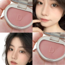 Mild pigmenterad highlighter rouge med spegel Klickbar bågformad kompakt förpackning Puderrouge för naturlig sminkning 10