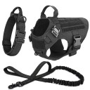 Militær hundesele, halsbånd og snorsæt Holdbar justerbar hundetræningsvest med velcro og åndbar sele med håndtag 4