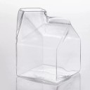 Milk Glass 250 ml from Clear Glass Decorative Glass in the Shape of a Milk Carton Height 10 cm Dimensions 7 × 7 cm for Beverages 3
