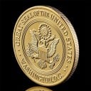 Mindemynt CIA Central Intelligence Agency Dobbelt Sidet 4 cm 3 mm 28 g Forgyldt Metal med Relief af Ørn USA's Segl og Beskyttelseskapsel 6