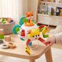 Minge activă Montessori vulpe 15,1 x 13 x 12,5 cm Jucărie senzorială cu șnur și cataramă Minge rotativă Jucărie pentru motricitate fină a copiilor 4