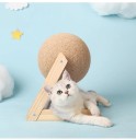 Minge de zgâriat din sisal pentru pisici 16 cm cu suport din lemn de formă L Stâlp de zgâriat cu design Materiale naturale Protecție pentru mobilier 3