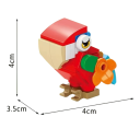 Μίνι 3D κατασκευή παπαγάλου 4 x 3,5 x 4 εκ. 29 τμχ Μικρο μπλοκ Χρωματικό ζωικό μοντέλο προς συναρμολόγηση Δημιουργικός κατασκευαστής για παιδιά από 9 ετών 2
