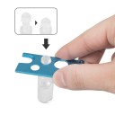 Mini abridor de frascos em aço inoxidável 5,8 x 2,2 x 0,2 cm Removedor de tampas de colas para pestanas Ferramenta de abertura 0,8–1,3 cm 5