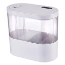 Mini acquario da tavolo 1,8 l con luce LED e pompa d'acqua integrata alimentazione USB Acquario decorativo per pesci Piccolo acquario da tavolo 21x11x19 cm 5