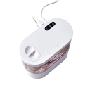 Mini acquario da tavolo 1,8 l con luce LED e pompa d'acqua integrata alimentazione USB Acquario decorativo per pesci Piccolo acquario da tavolo 21x11x19 cm 2