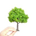 Mini albero modello 10 cm verde Albero decorativo realistico con tronco in filo mini albero per diorama 14