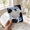 Mini album na zdjęcia 64 stron 14,8 x 11 cm Wzór w krowie z niebieskimi elementami Okienko w kształcie serca Na zdjęcia i kartoniki zdjęciowe 2