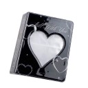Mini álbum para fotos 128 páginas 14,8 x 11 cm Preto com corações Janela transparente em forma de coração Para fotos e cartões de fotos Como presente 4
