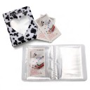 Mini álbum para fotos 36 páginas 10,8 x 8,5 cm Estampa de vaca Preto e branco Janela transparente em forma de coração Para fotos e cartões de fotos 5
