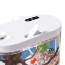 Mini aquarium de bureau 1,8 l avec lumière LED et pompe à eau intégrée alimentation USB Aquarium décoratif pour poissons Petit aquarium de table 5