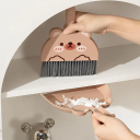 Mini balai avec pelle 23 x 18 cm Ours brun avec visage dessiné Ensemble de nettoyage mignon PP PET Design compact pour la maison 2