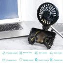 Mini bezlopatkový ventilátor s ohebným držákem na kočárek i stůl USB dobíjení skládací tichý provoz 6