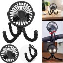 Mini-bladloze ventilator met flexibele houder voor kinderwagen en tafel USB-oplaadbaar opvouwbaar stille werking 2
