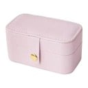 Mini boîte à bijoux avec compartiments pour bagues et boucles d'oreilles 9,5 × 5 × 5 cm en simili cuir blanc petit organisateur de bijoux 4