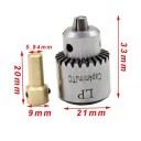 Mini boorkop JT0 met een klembereik van 0,3 tot 4 mm en 3 klauwen voor een as van 3,17 mm zilver 4-delige set met een mandrel en sleutel 2
