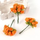 Mini bouquet di rose artificiali 12 pezzi boccioli decorativi su steli di fil di ferro per matrimoni bouquet composizioni di ghirlande e fai da te 14