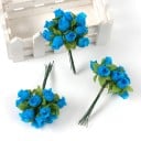 Mini buket af kunstige roser 12 stk dekorative knopper på trådede stilke til bryllupper buket arrangementer kranse og DIY skabelse 12